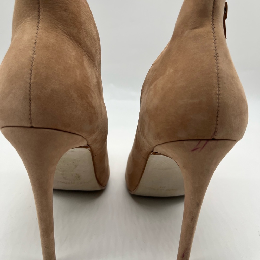 Steve Madden Tan Suede Pointed Toe Ankle Booties Stiletto Heel Size 9 - Picture 14 of 16